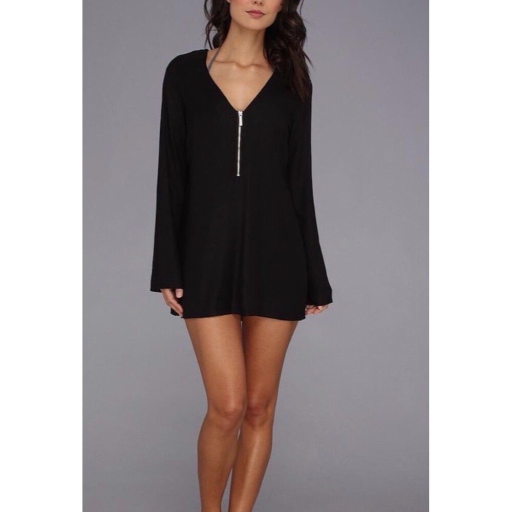MICHAEL KORS Navy Blue 1/2 Zip Cover-Up Tunic Top Size S NWT $113.00